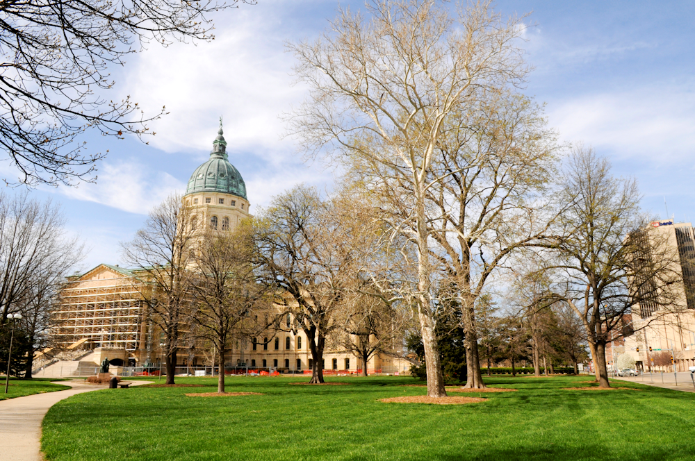 View of the dome of the Topeka, KS capital